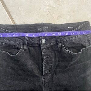 Judy Blue wide leg raw hem Black Jean 14W